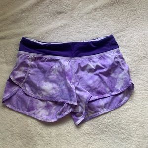 Purple lululemon speed up shorts